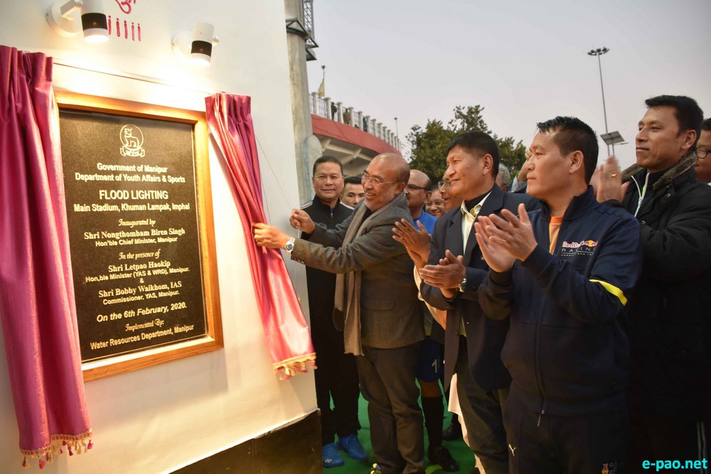 Inauguration of Flood Light at Khuman Lampak, Main Stadium, Imphal  :: 6th February 2020