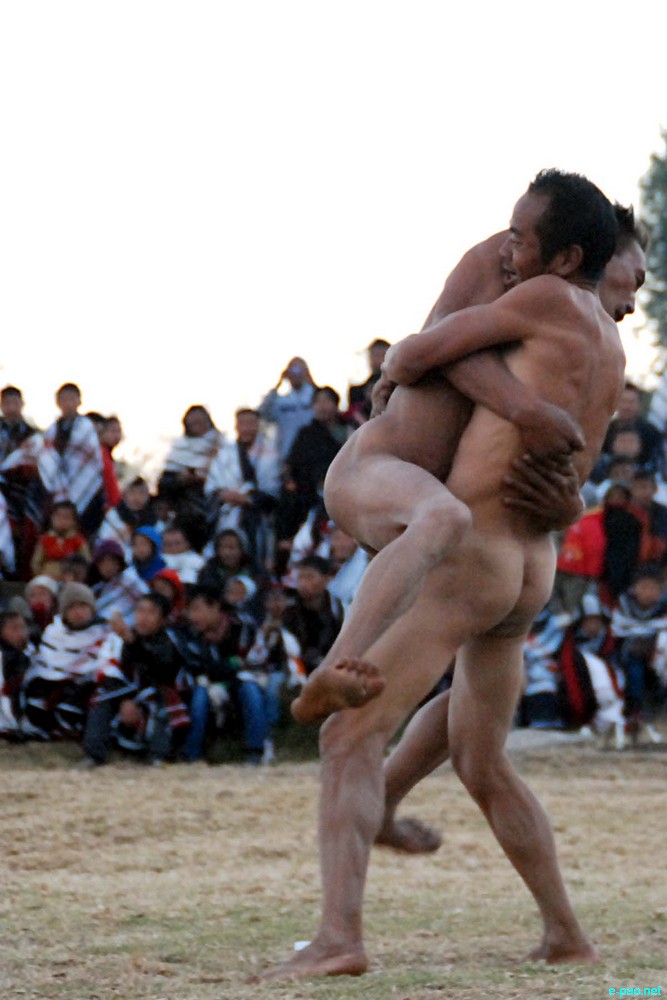 Naked wrestling competition, at 'Kang-He' festival at Maram Khullen under Senapati District :: January 06 2013