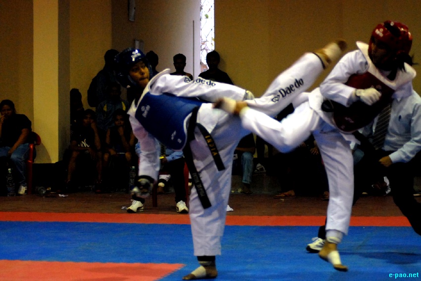 Taekwondo event at the 27th NE Games 2013 at Khuman Lampak Multipurpose hall , Imphal :: April 9 2013