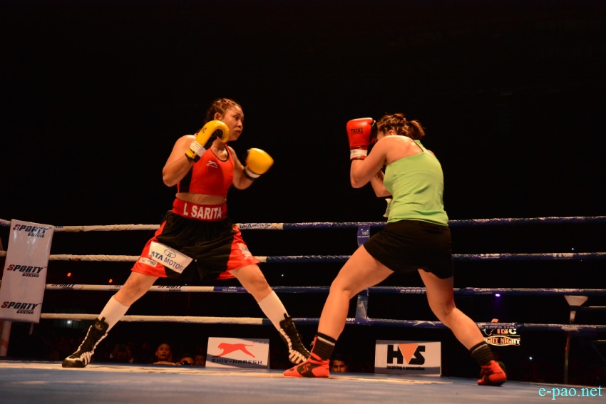 The Iron Lady of Indian Boxing Laishram Sarita Vs Hungarian fighter Zsofia Bedo at Khuman Lampak, Imphal :: January 28 2017