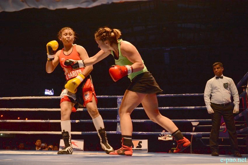 The Iron Lady of Indian Boxing Laishram Sarita Vs Hungarian fighter Zsofia Bedo at Khuman Lampak, Imphal :: January 28 2017