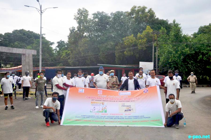 Observance of National Sports Day at Traffic Point, Manipur University , Canchipur  :: 29th August 2020
