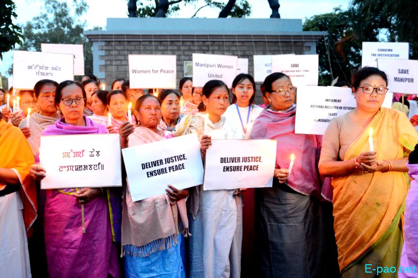 Candle light vigil at Kangla, to show solidarity with and encourage women who have been displaced :: August 26 2023