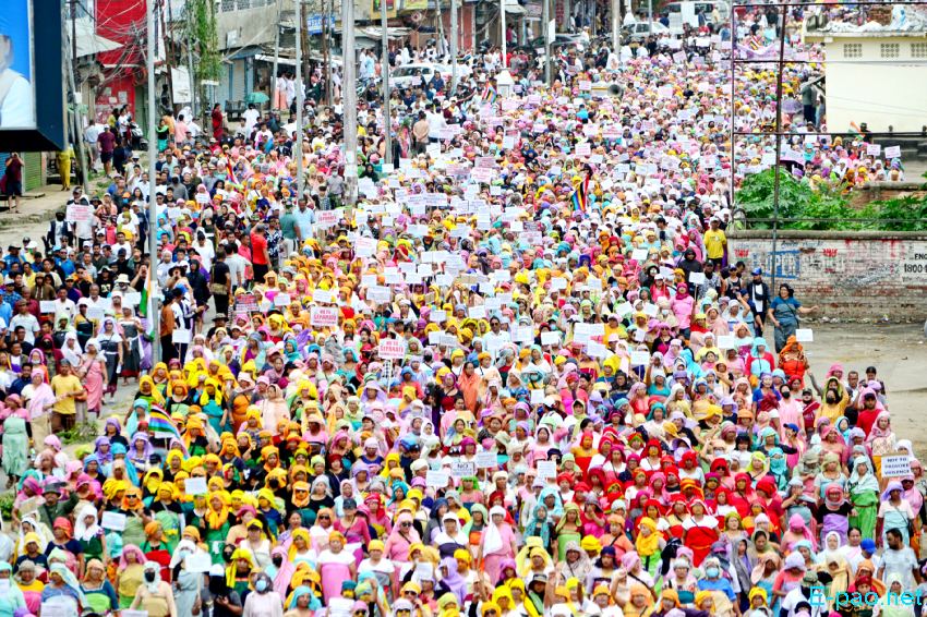 Mass Rally against Chin-Kuki Narco-Terrorism at THAU to Hapta Kangjeibung :: 29th July 2023
