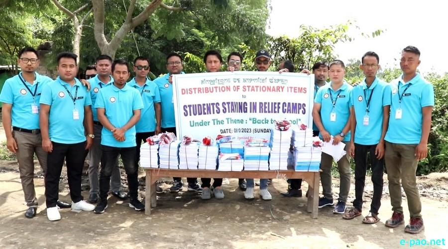 Donation programme for students at 12 relief camps at Moirang :: October 08 2023