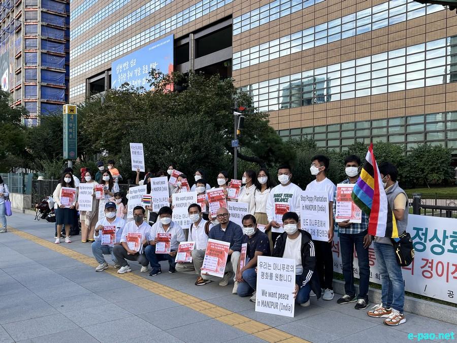 Solidarity Demonstration in light of 5 months long Manipur crisis at Gwanghwamun Palace, Seoul :: 29th September 2023