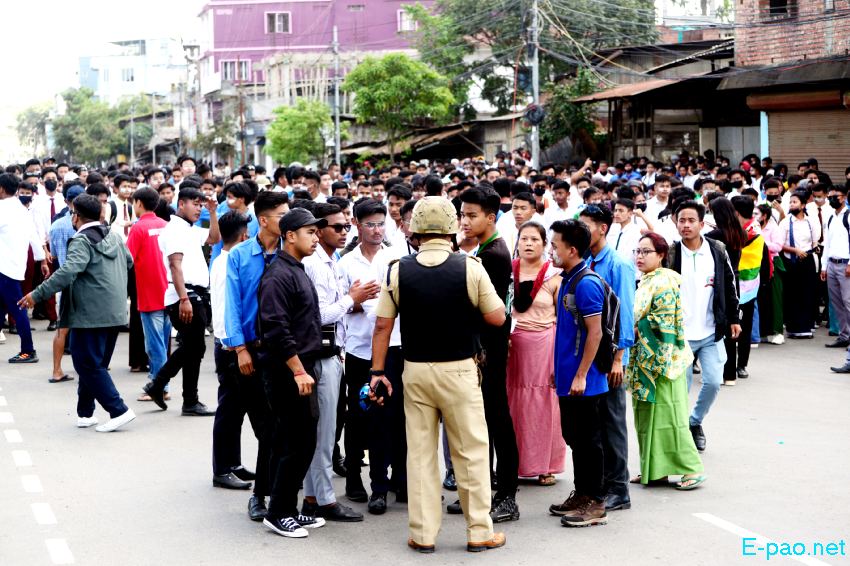 Street protest in Imphal against cold blooded murder of two young students namely Linthoingambi and Hemanjit  :: 27th September 2023