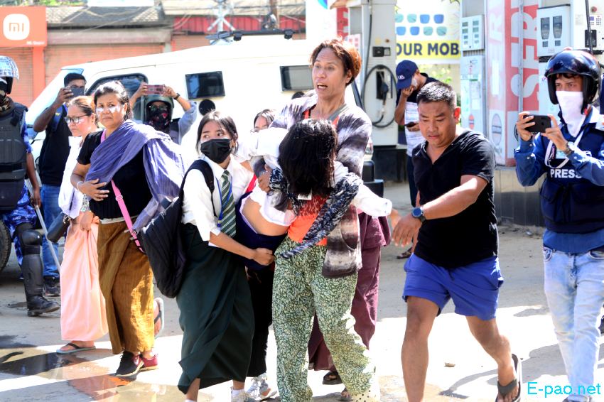 Street protest in Imphal against cold blooded murder of two young students namely Linthoingambi and Hemanjit  :: 27th September 2023