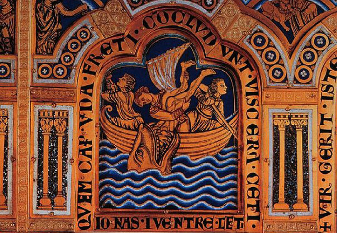 Jonah in the whale detail Verdun altar 