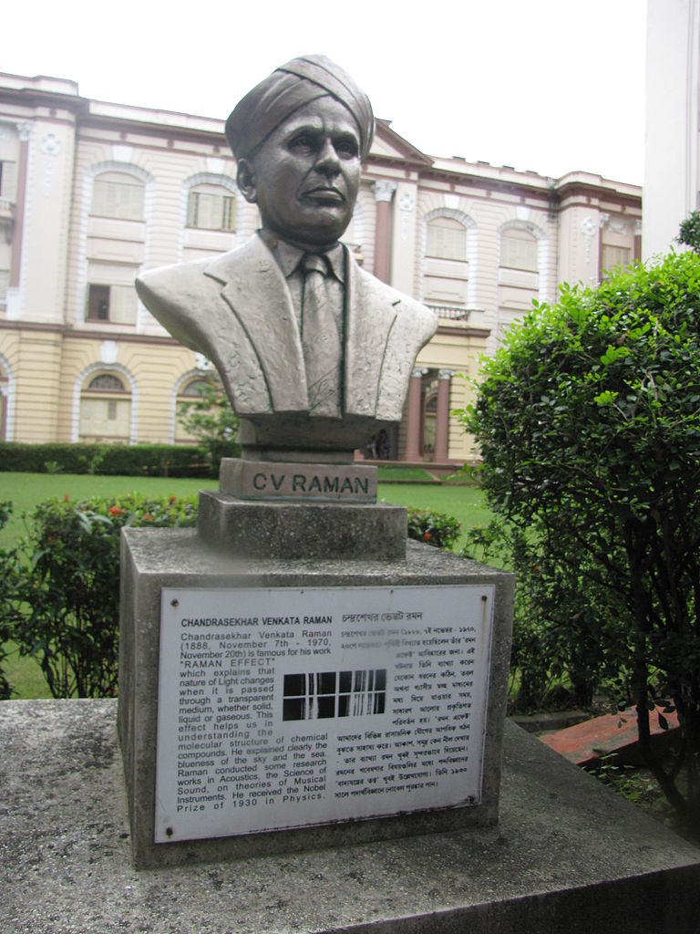  >Bust of Chandrasekhara Venkata Raman (1888-1970), an Indian physicist, which is placed in the garden ofBirla Industrial & Technological Museum 