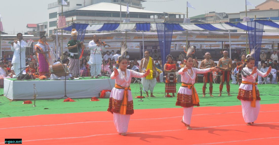 Cultural show during opening ceremony of Mai Own exhibition at Hapta kangjeibung, Imphal  :: 16 March 2021