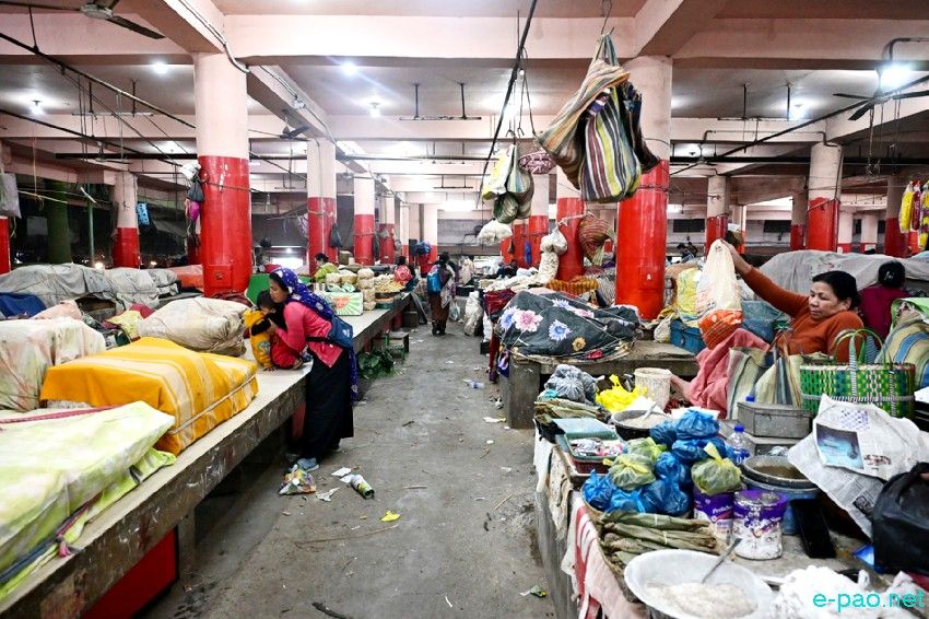 Khwairamband Ima Keithel, at night, in Imphal as seen on 10th March 2025
