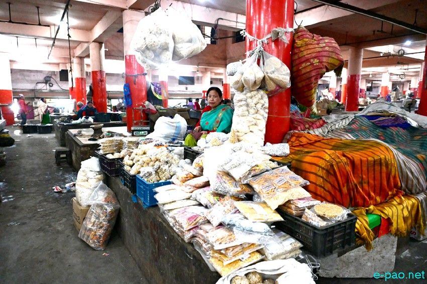 Khwairamband Ima Keithel, at night, in Imphal as seen on 10th March 2025