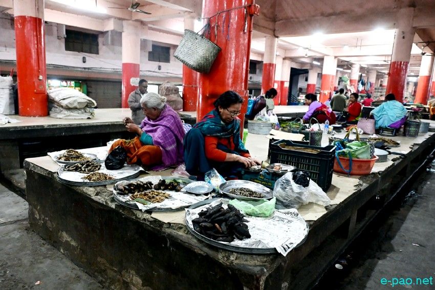 Khwairamband Ima Keithel, at night, in Imphal as seen on 10th March 2025