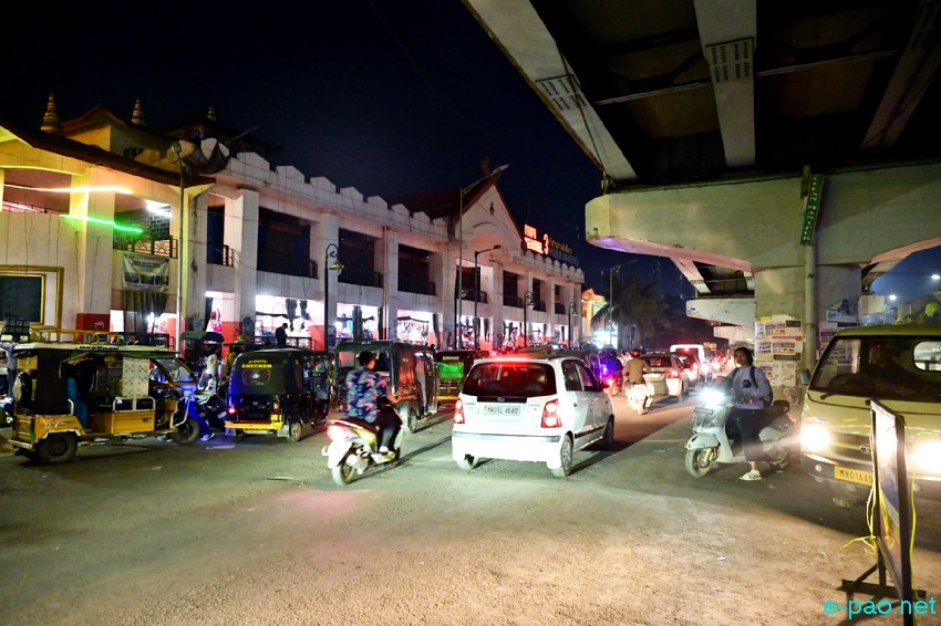 Khwairamband Ima Keithel, at night, in Imphal as seen on 10th March 2025