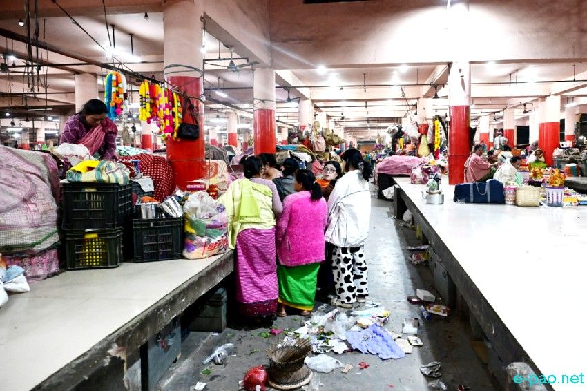 Khwairamband Ima Keithel, at night, in Imphal as seen on 10th March 2025