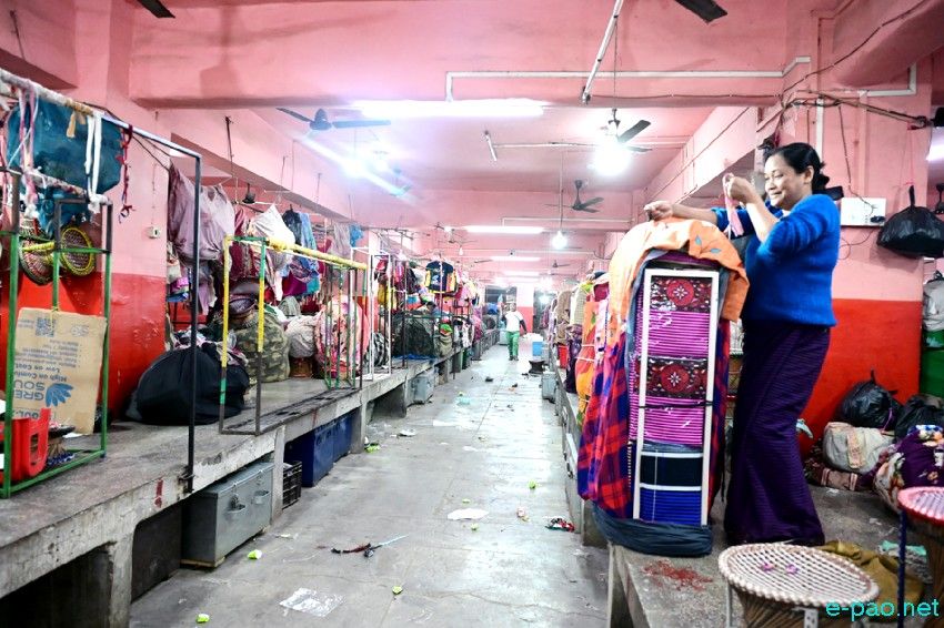 Khwairamband Ima Keithel, at night, in Imphal as seen on 10th March 2025