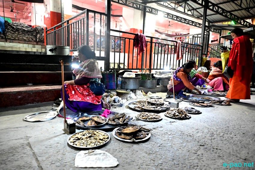 Khwairamband Ima Keithel, at night, in Imphal as seen on 10th March 2025