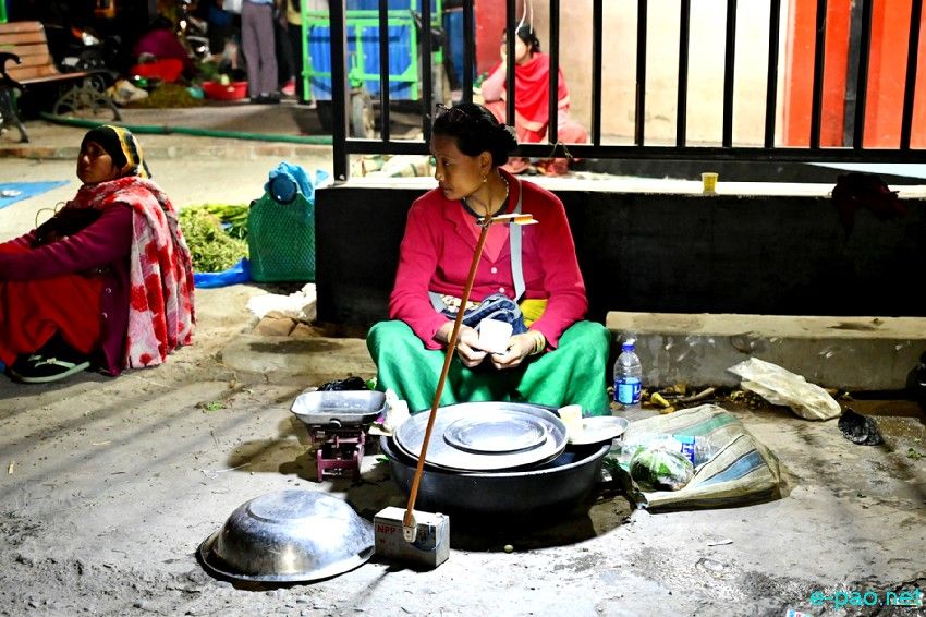 Khwairamband Ima Keithel, at night, in Imphal as seen on 10th March 2025