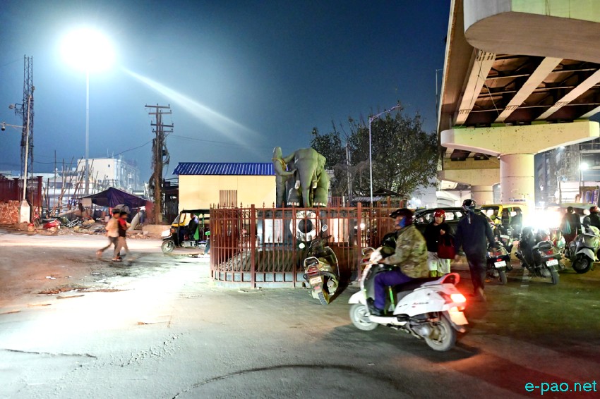 Khwairamband Ima Keithel, at night, in Imphal as seen on 10th March 2025