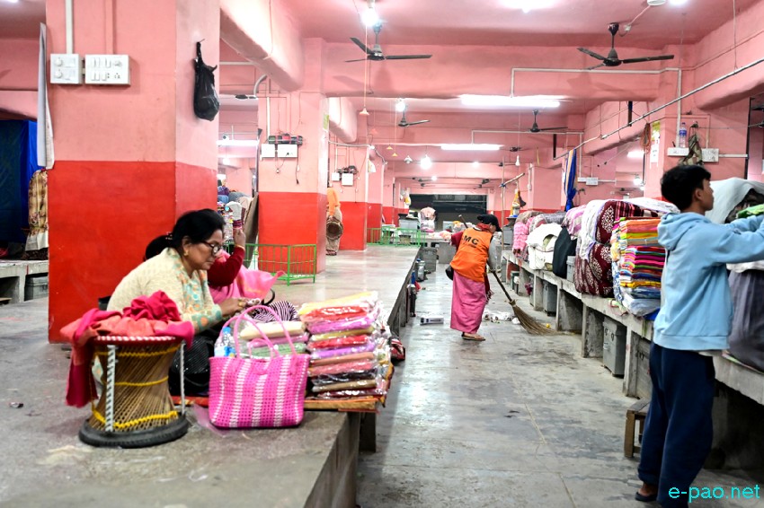 Khwairamband Ima Keithel, at night, in Imphal as seen on 10th March 2025