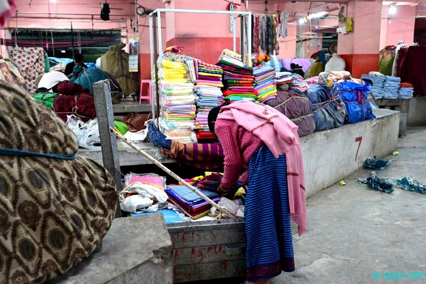 Khwairamband Ima Keithel, at night, in Imphal as seen on 10th March 2025
