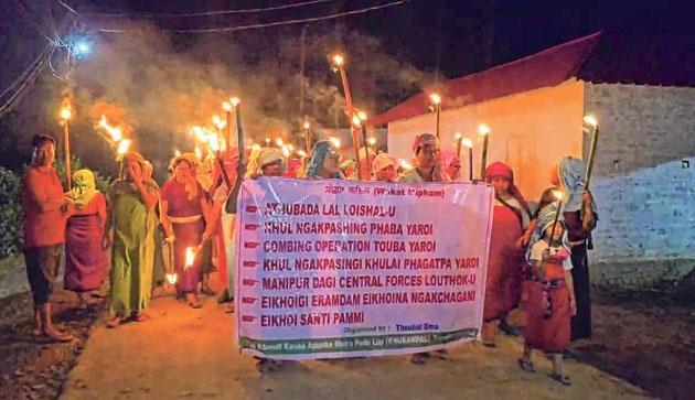 Meira paibis stage torch rally demanding resolution of prevailing crisis