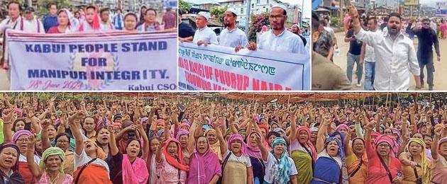 Tens of thousands respond to call, march through roads of Imphal to bat for integrity of Manipur