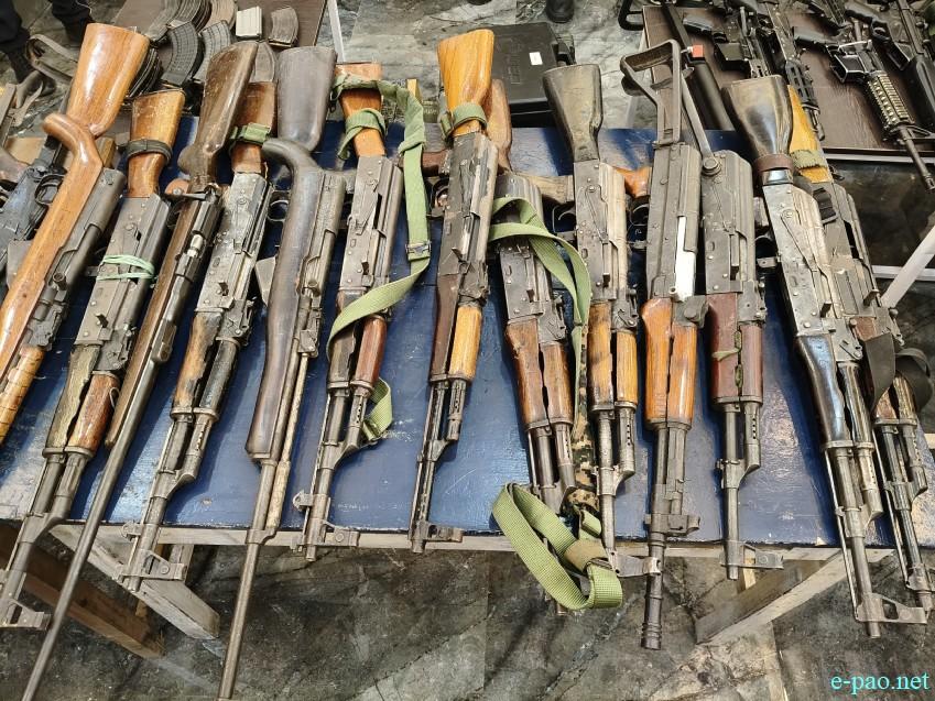 Huge Cache of arms and ammunition recovered from Lamdeng in Imphal West :: May 21st 2026