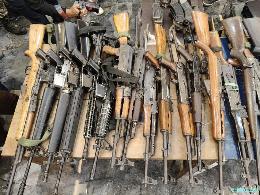 Huge Cache of arms and ammunition recovered from Lamdeng in Imphal West :: May 21st 2026