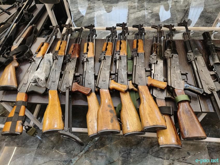 Huge Cache of arms and ammunition recovered from Lamdeng in Imphal West :: May 21st 2026