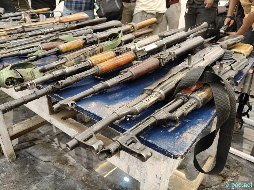 Huge Cache of arms and ammunition recovered from Lamdeng in Imphal West :: May 21st 2026