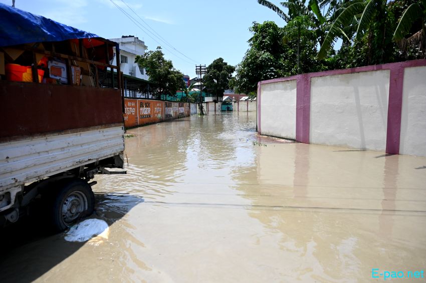 Khwairamband Keithel area : Incessant rain floods Manipur : Most areas in Imphal valley districts have been flooded :: May 30 2024