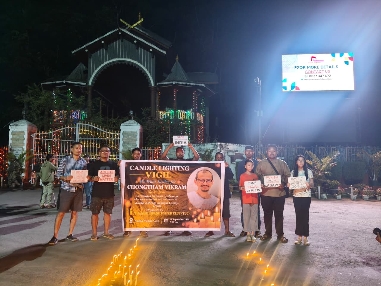 Candle Light Vigil for Chongtham Vikram at Kangla Western Gate, Imphal :: 08th September 2026