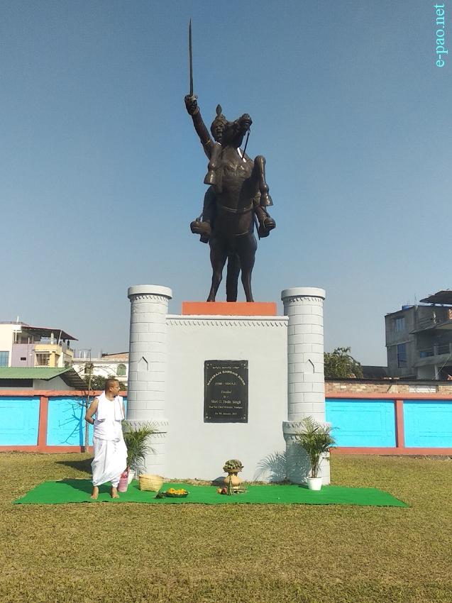 Statue of Maharaj Gambhir Singh  : 190th Death Anniversary of Maharaj Gambhir Singh at Canchipur  :: January 09 2024