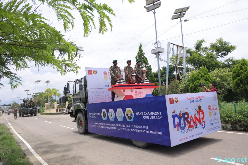 134th Durand Cup 2025 Cup Trophies taken on tour from Sendra to City Convention, Imphal :: 10th July 2025