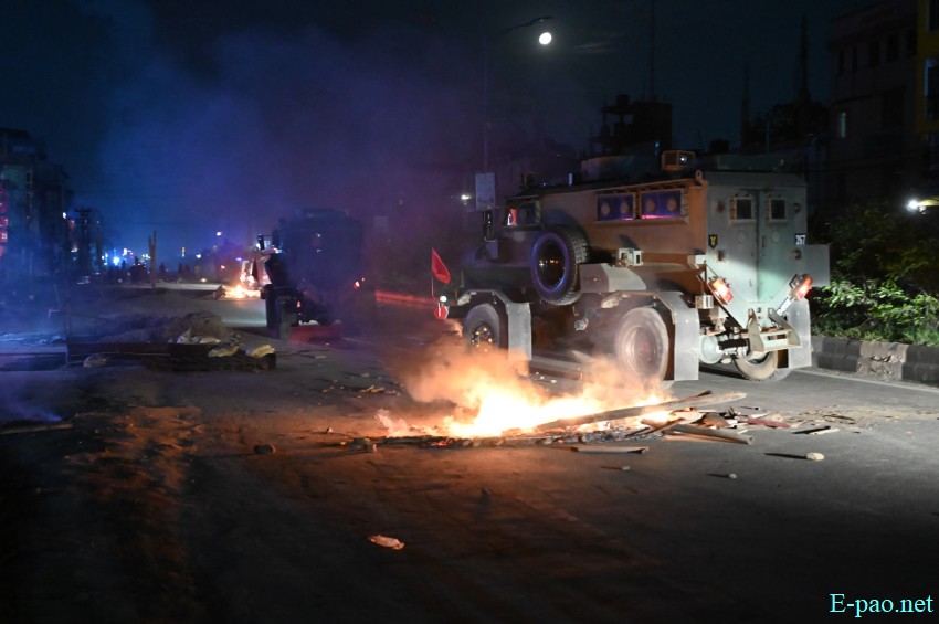 Widespread protests at Keishampat - Tiddim Road, over arrest of Arambai Tenggol commander :: June 08th 2025