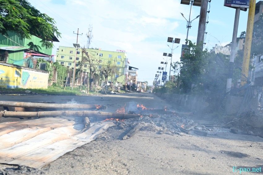 Widespread protests at New Checkon, Imphal East, over arrest of Arambai Tenggol commander :: June 09th 2025
