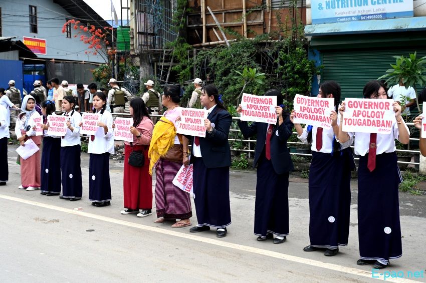 Human Chain form on Airport road (Tiddim Road) demanding apology from Governor ::  May 26th 2025