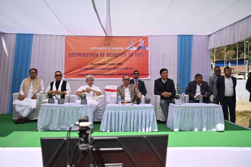 Distribution of benefits to IDPs at Alternate Housing Complex, National Game Village Relief Camp, Imphal :: February 19 2026
