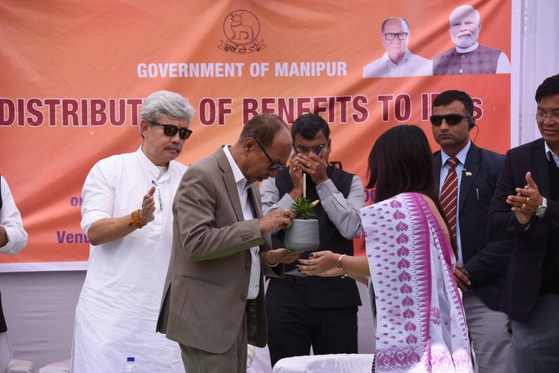 Distribution of benefits to IDPs at Alternate Housing Complex, National Game Village Relief Camp, Imphal :: February 19 2026