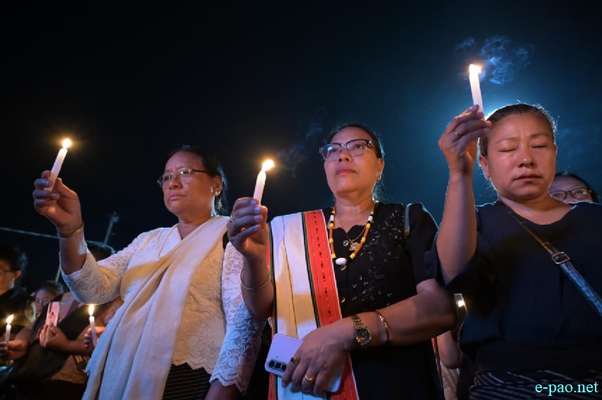A candlelight vigil at Kangla Gate, Imphal for the 6 Naga who were killed :: July 25th 2026
