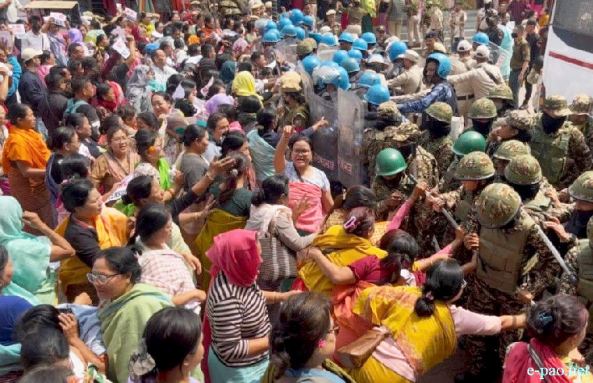 Women protesters clashed with security forces at Ima Keithel demanding NRC implementation before 2027 census :: 11th March 2026
