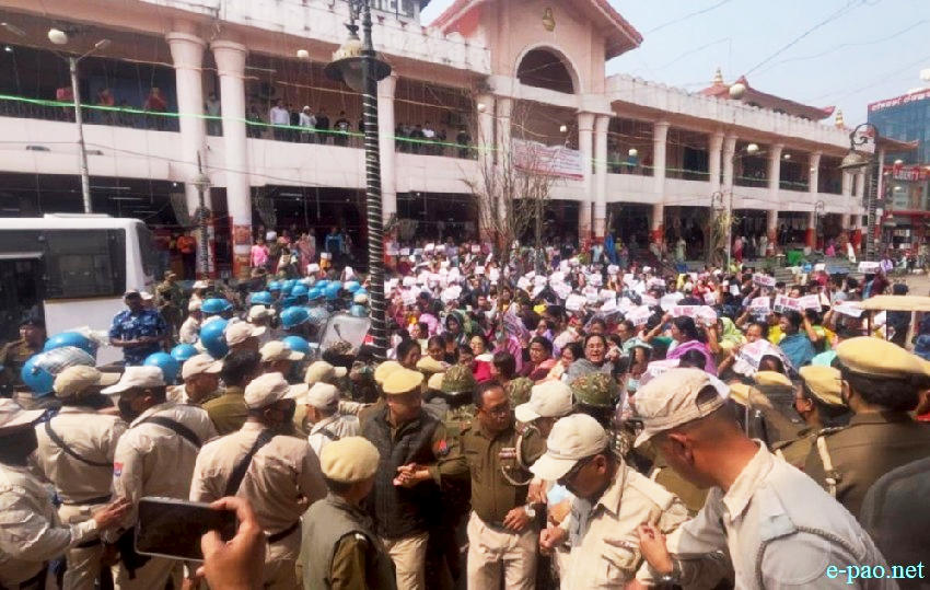 Women protesters clashed with security forces at Ima Keithel demanding NRC implementation before 2027 census :: 11th March 2026