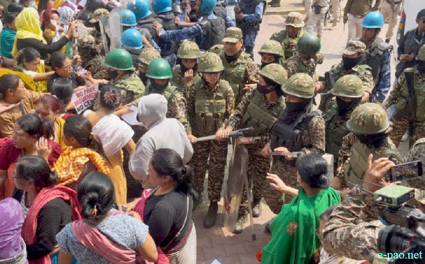 Women protesters clashed with security forces at Ima Keithel demanding NRC implementation before 2027 census :: 11th March 2026