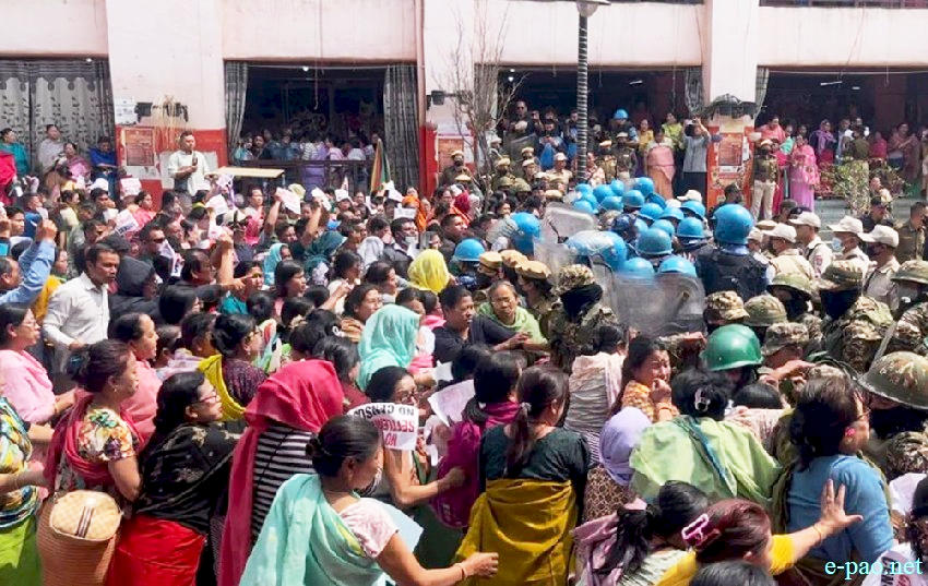 Women protesters clashed with security forces at Ima Keithel demanding NRC implementation before 2027 census :: 11th March 2026