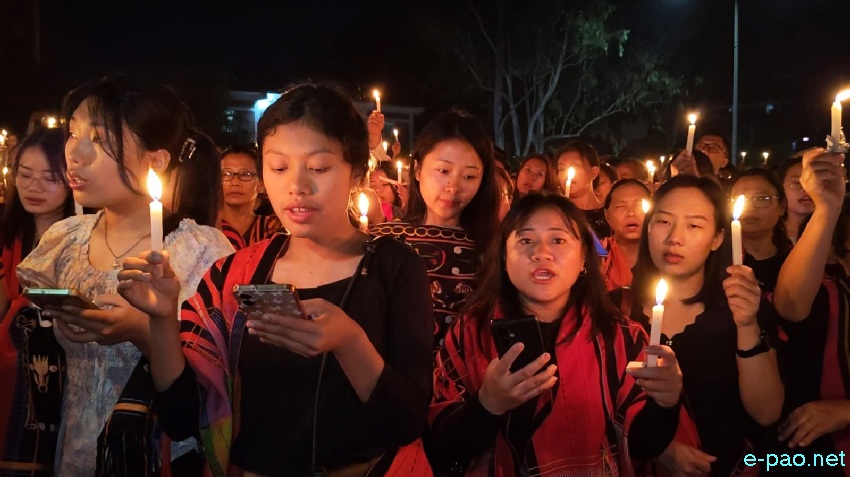 Candlelight vigil condemning killing of 2 Tangkhul Naga Men at Litan-TM Kasom at Manipur University Campus :: 23rd April 2026
