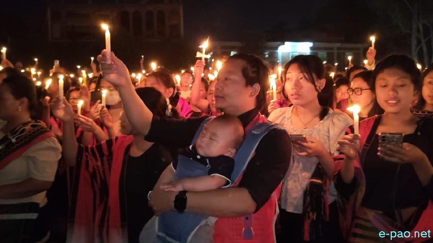 Candlelight vigil condemning killing of 2 Tangkhul Naga Men at Litan-TM Kasom at Manipur University Campus :: 23rd April 2026