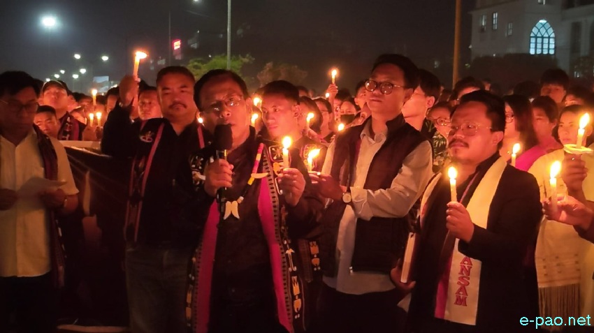 Candlelight vigil condemning killing of 2 Tangkhul Naga Men at Litan-TM Kasom at Manipur University Campus :: 23rd April 2026