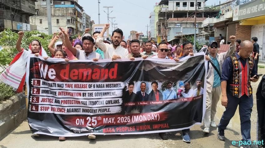 Protest Rally at New Checkon demanding release of six Naga civilians :: May 25th 2026